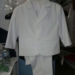 18MO Cardi Boys White Suit Jacket and Pants